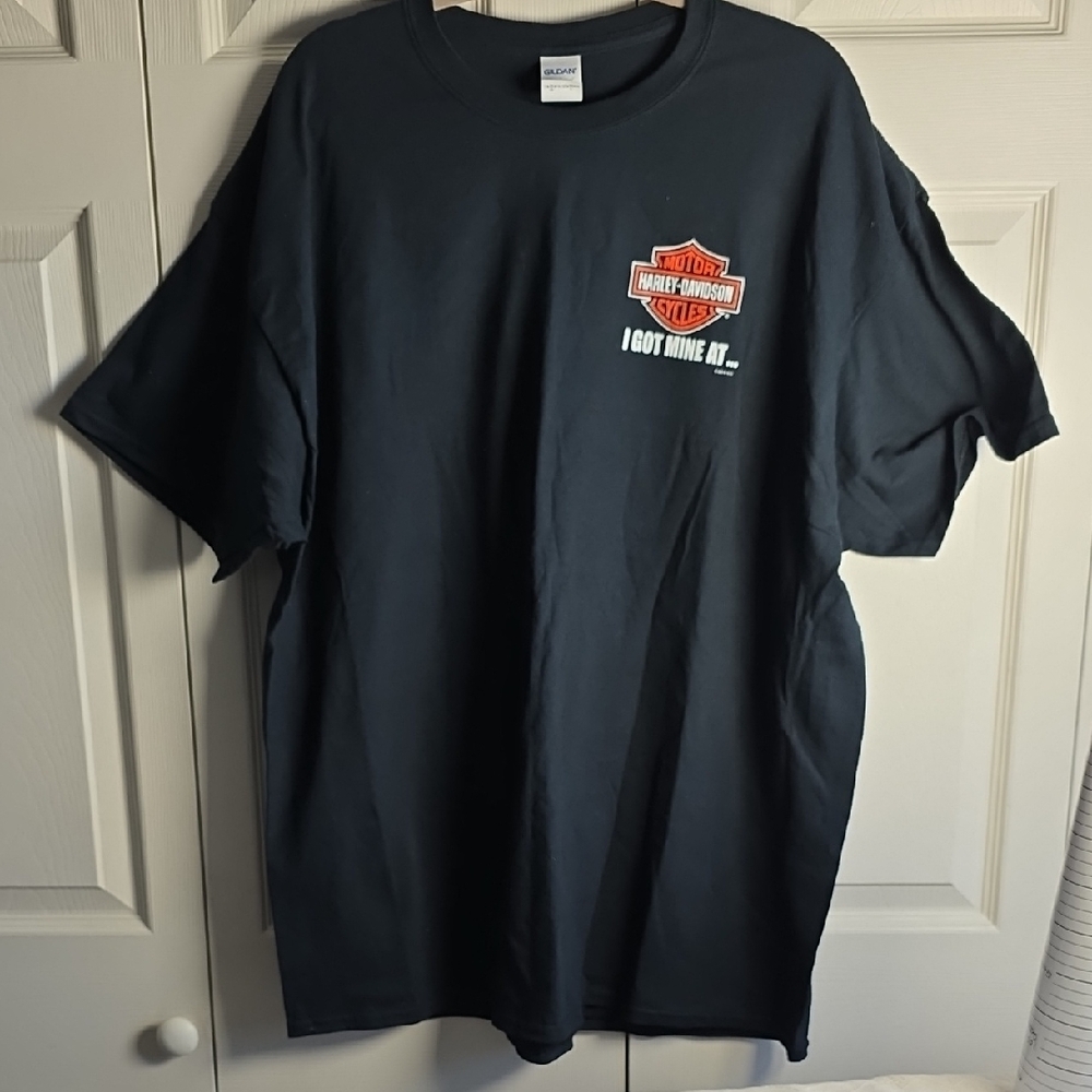 Gildan Harley-Davidson Black Cotton Tee with Logo Accent Size XXL